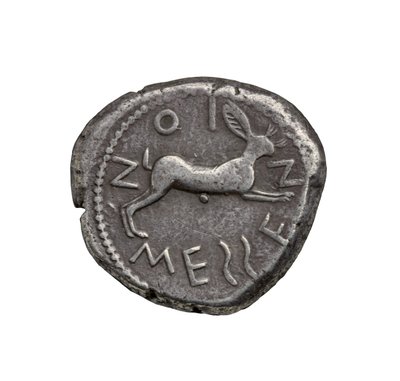 Ancient Greek Silver Coin from Zankle-Messana, 480 BC by Greek